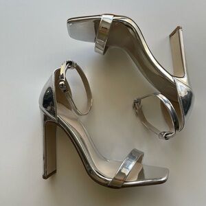 Missguided Silver metallic high heels